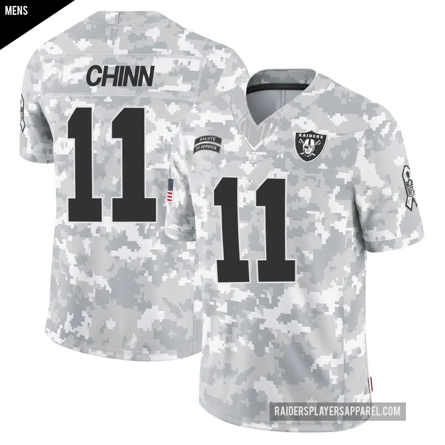 Men's Las Vegas Raiders ＃11 Jeremy Chinn Arctic Camo Limited 2024 Salute to Service Jersey