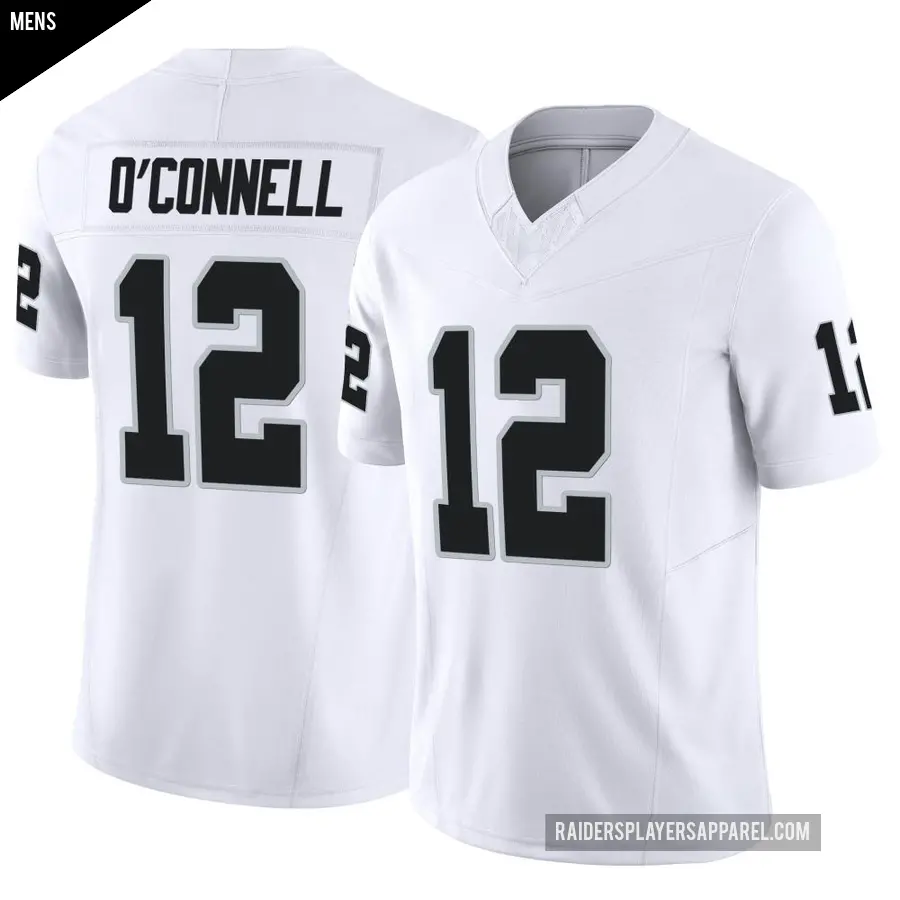 Men's Las Vegas Raiders ＃12 Aidan O'Connell White Limited Vapor F.U.S.E. Jersey