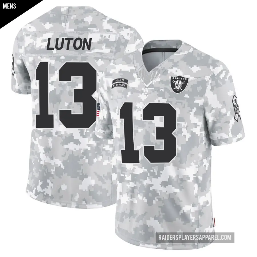 Men's Las Vegas Raiders ＃13 Jake Luton Arctic Camo Limited 2024 Salute to Service Jersey