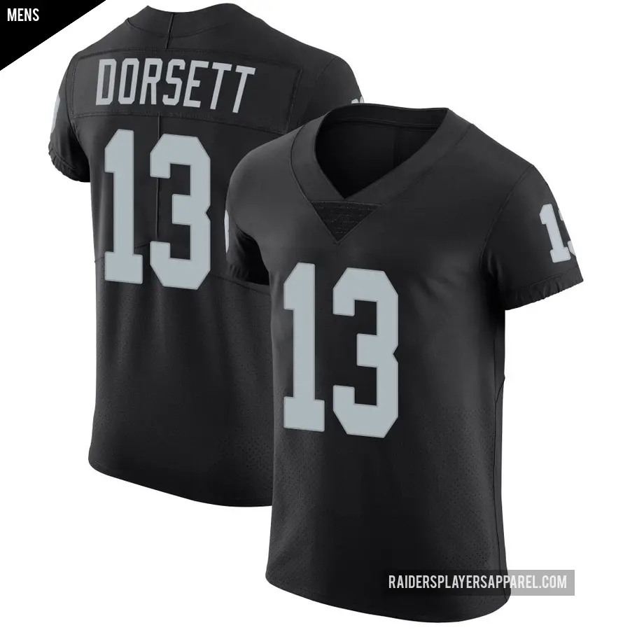 Men's Las Vegas Raiders ＃13 Phillip Dorsett Black Elite Team Color Vapor Untouchable Jersey