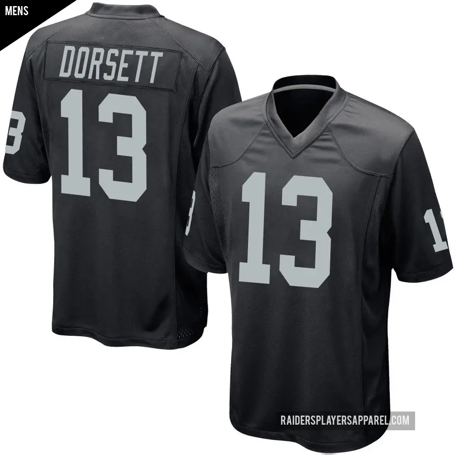 Men's Las Vegas Raiders ＃13 Phillip Dorsett Black Game Team Color Jersey
