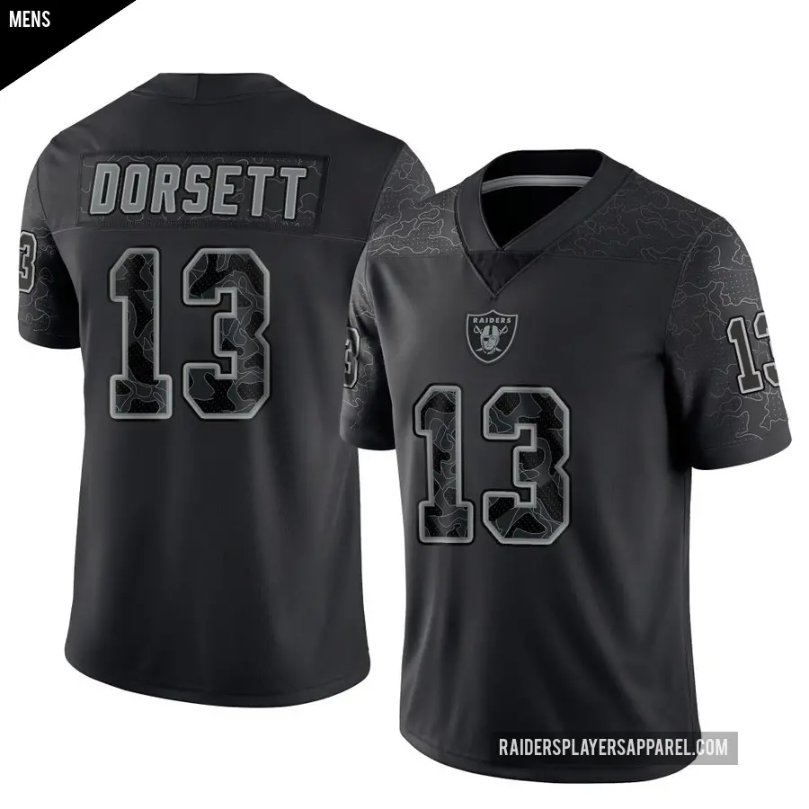 Men's Las Vegas Raiders ＃13 Phillip Dorsett Black Limited Reflective Jersey