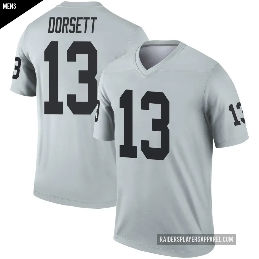 Men's Las Vegas Raiders ＃13 Phillip Dorsett Legend Inverted Silver Jersey