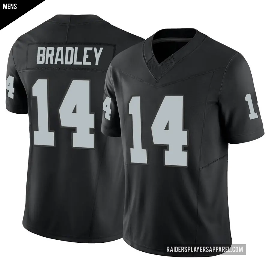 Men's Las Vegas Raiders ＃14 Carter Bradley Black Limited Vapor F.U.S.E. Jersey