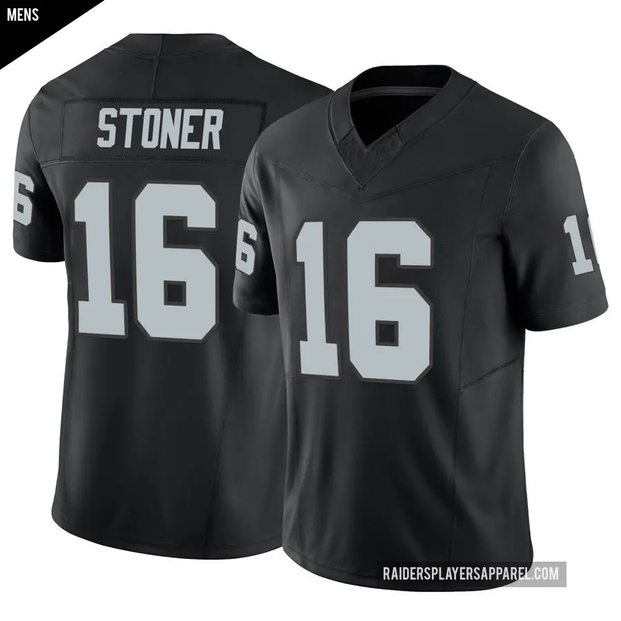 Men's Las Vegas Raiders ＃16 Dillon Stoner Black Limited Vapor F.U.S.E. Jersey