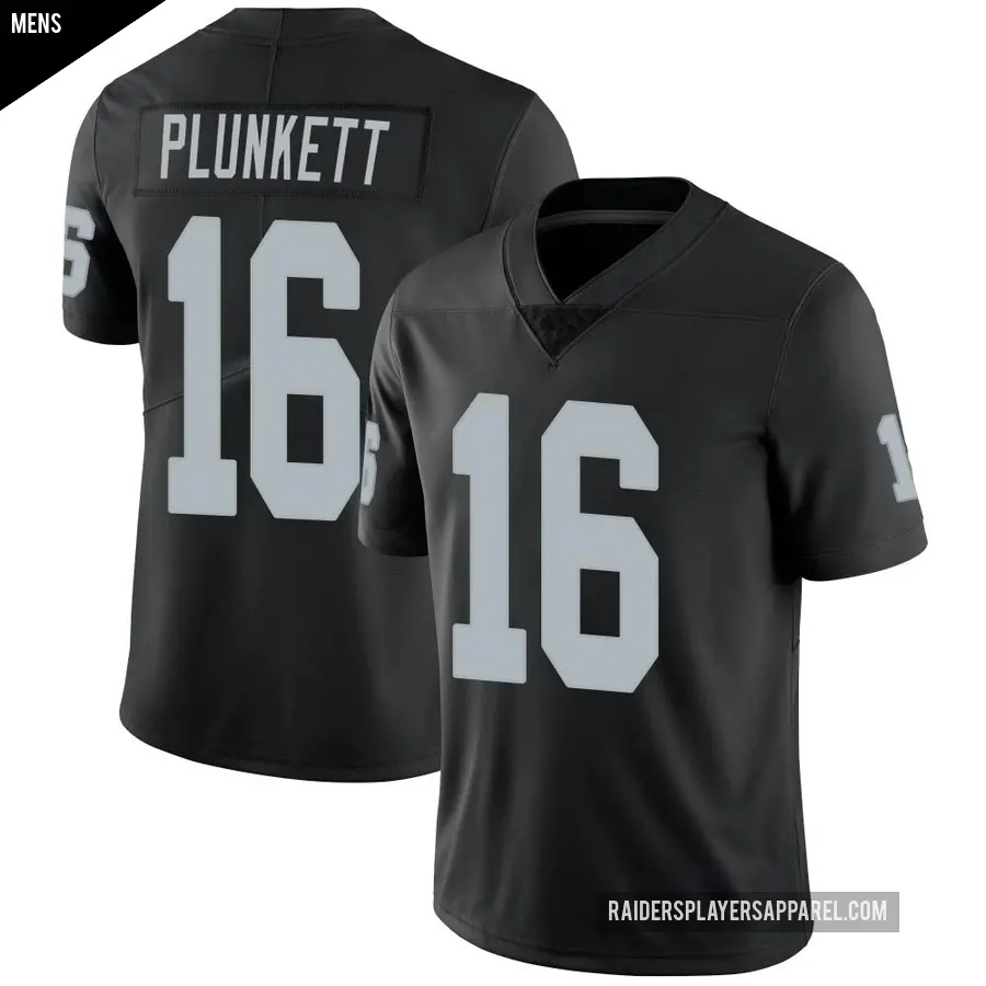 Men's Las Vegas Raiders ＃16 Jim Plunkett Black Limited Team Color Vapor Untouchable Jersey