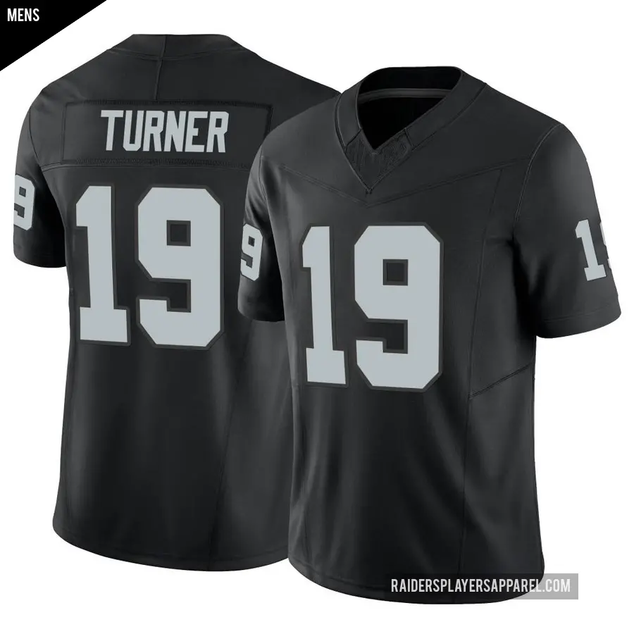 Men's Las Vegas Raiders ＃19 DJ Turner Black Limited Vapor F.U.S.E. Jersey