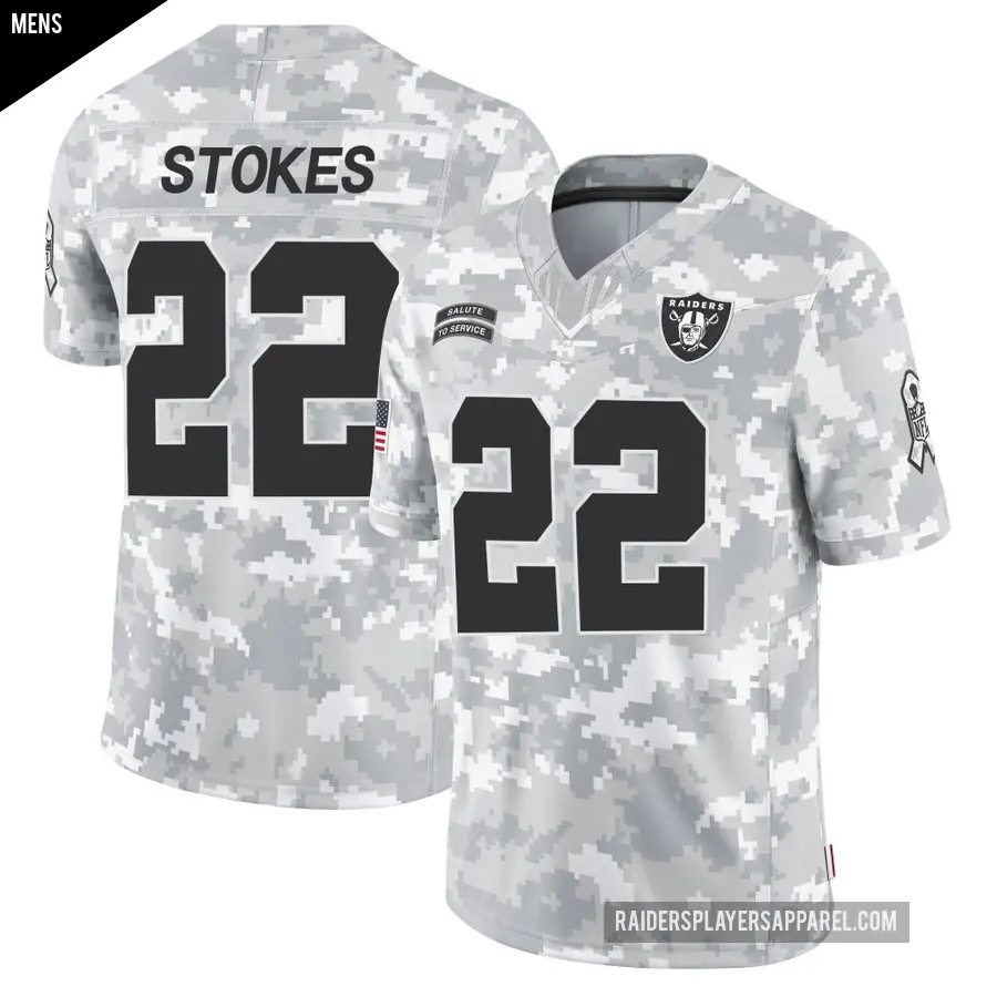 Men's Las Vegas Raiders ＃22 Eric Stokes Arctic Camo Limited 2024 Salute to Service Jersey