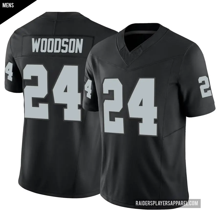 Men's Las Vegas Raiders ＃24 Charles Woodson Black Limited Vapor F.U.S.E. Jersey