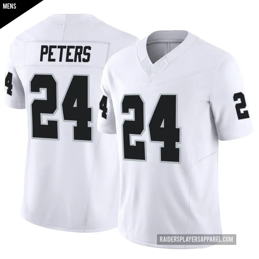 Men's Las Vegas Raiders ＃24 Marcus Peters White Limited Vapor F.U.S.E. Jersey