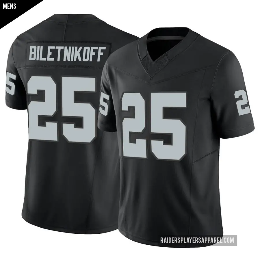 Men's Las Vegas Raiders ＃25 Fred Biletnikoff Black Limited Vapor F.U.S.E. Jersey