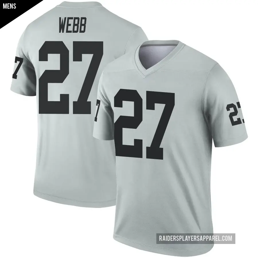 Men's Las Vegas Raiders ＃27 Sam Webb Legend Inverted Silver Jersey