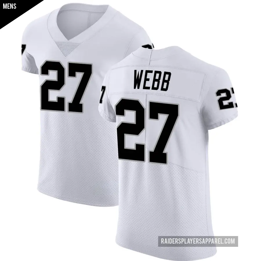 Men's Las Vegas Raiders ＃27 Sam Webb White Elite Vapor Untouchable Jersey