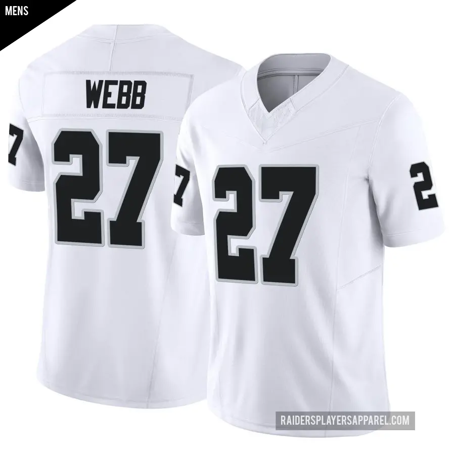 Men's Las Vegas Raiders ＃27 Sam Webb White Limited Vapor F.U.S.E. Jersey