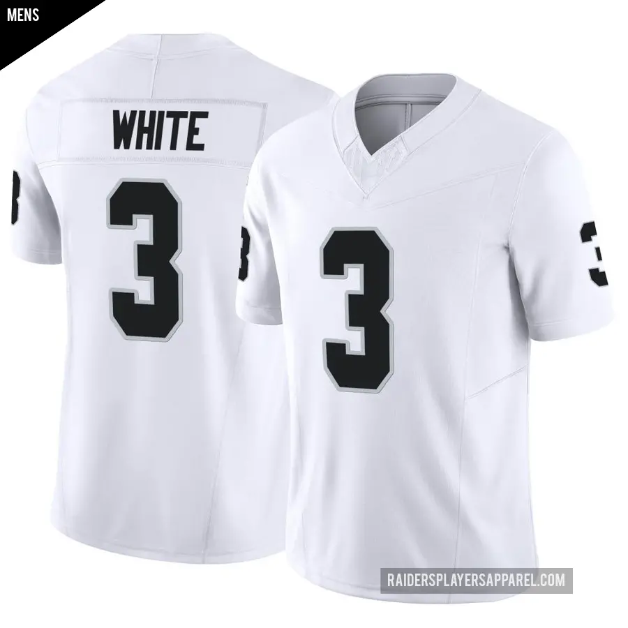 Men's Las Vegas Raiders ＃3 Zamir White White Limited Vapor F.U.S.E. Jersey