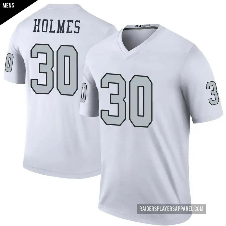 Men's Las Vegas Raiders ＃30 Darnay Holmes White Legend Color Rush Jersey