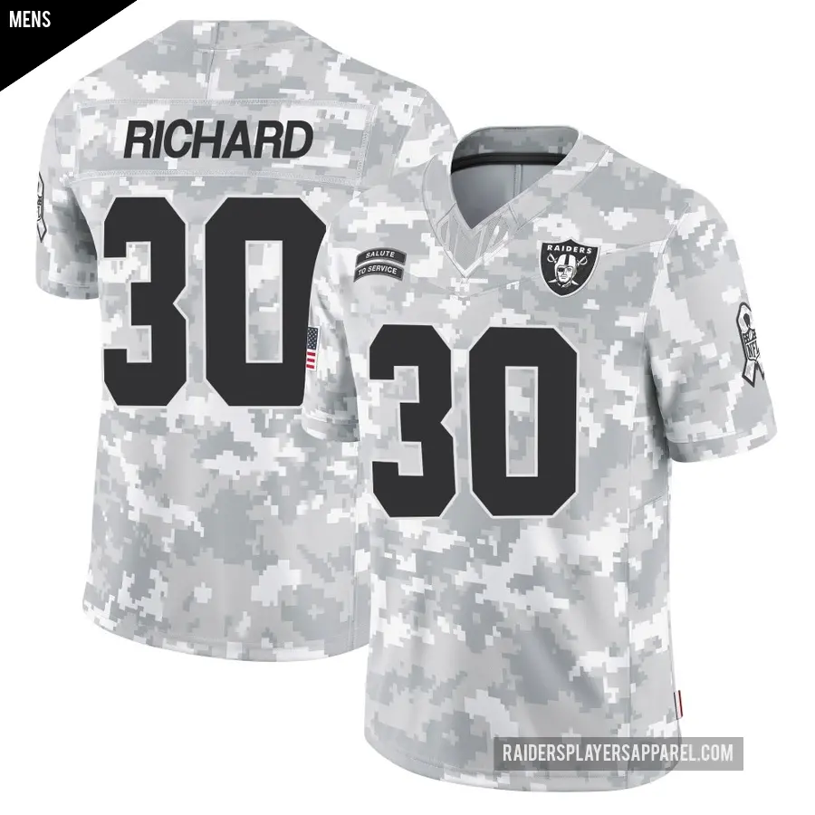 Men's Las Vegas Raiders ＃30 Jalen Richard Arctic Camo Limited 2024 Salute to Service Jersey