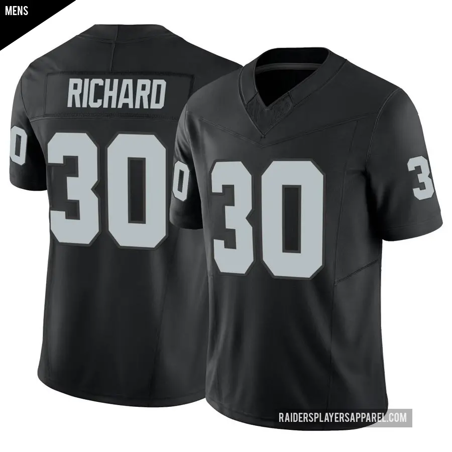 Men's Las Vegas Raiders ＃30 Jalen Richard Black Limited Vapor F.U.S.E. Jersey