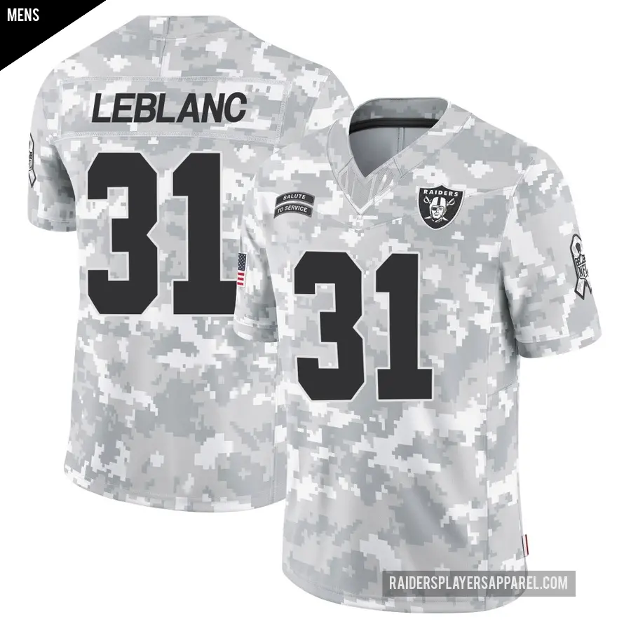 Men's Las Vegas Raiders ＃31 Cre'Von LeBlanc Arctic Camo Limited 2024 Salute to Service Jersey