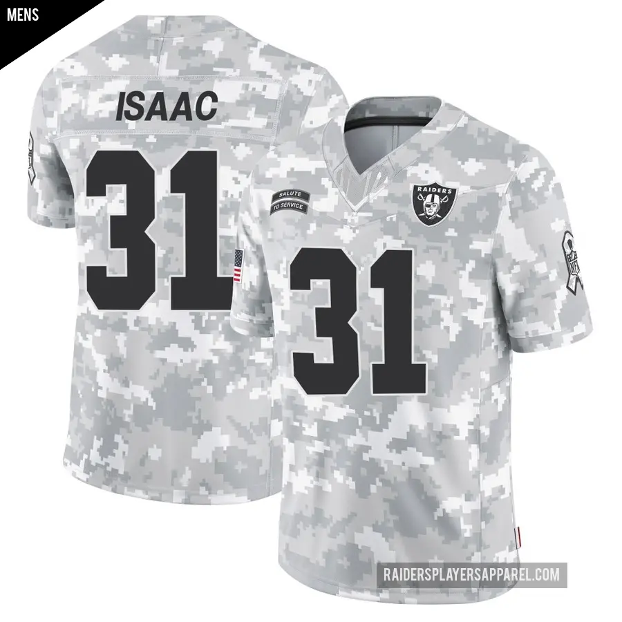 Men's Las Vegas Raiders ＃31 Keenan Isaac Arctic Camo Limited 2024 Salute to Service Jersey