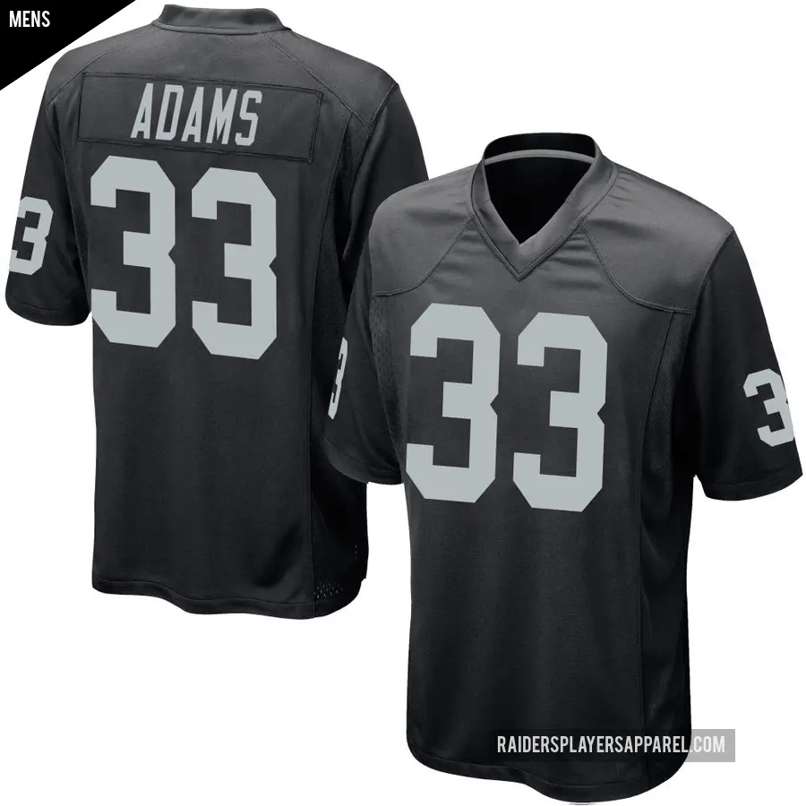 Men's Las Vegas Raiders ＃33 Jamal Adams Black Game Team Color Jersey
