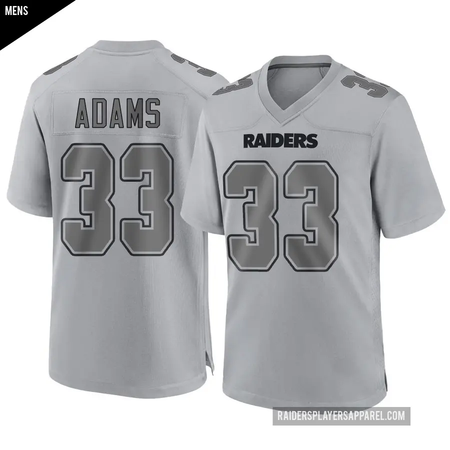 Men's Las Vegas Raiders ＃33 Jamal Adams Gray Game Atmosphere Fashion Jersey