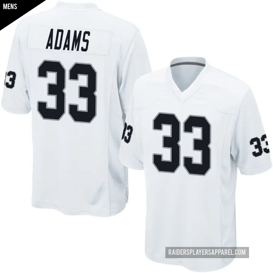 Men's Las Vegas Raiders ＃33 Jamal Adams White Game Jersey