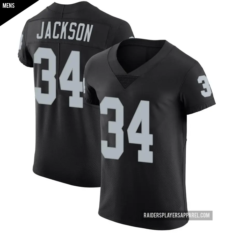 Men's Las Vegas Raiders ＃34 Bo Jackson Black Elite Team Color Vapor Untouchable Jersey