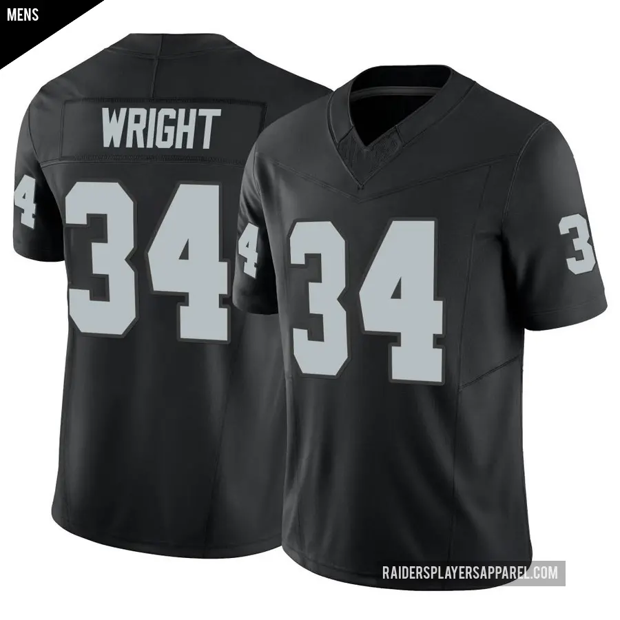 Men's Las Vegas Raiders ＃34 K.J. Wright Black Limited Vapor F.U.S.E. Jersey