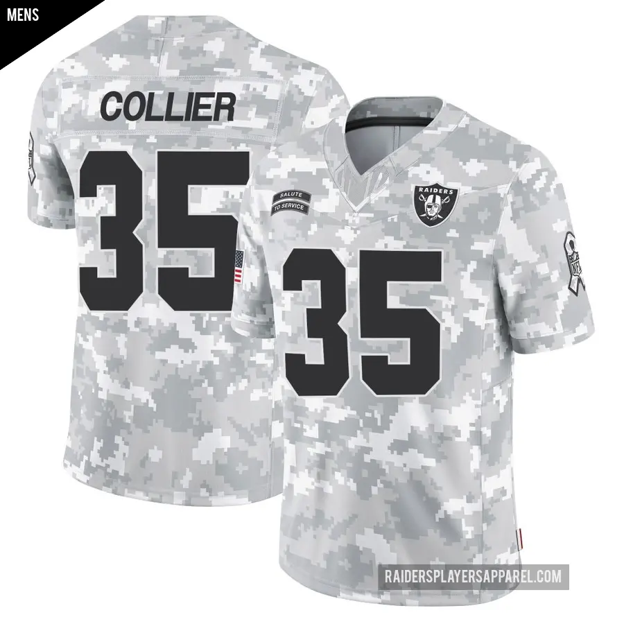 Men's Las Vegas Raiders ＃35 Chris Collier Arctic Camo Limited 2024 Salute to Service Jersey