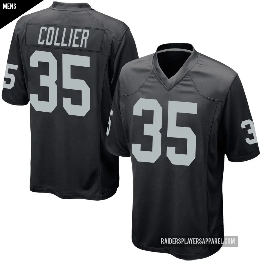 Men's Las Vegas Raiders ＃35 Chris Collier Black Game Team Color Jersey