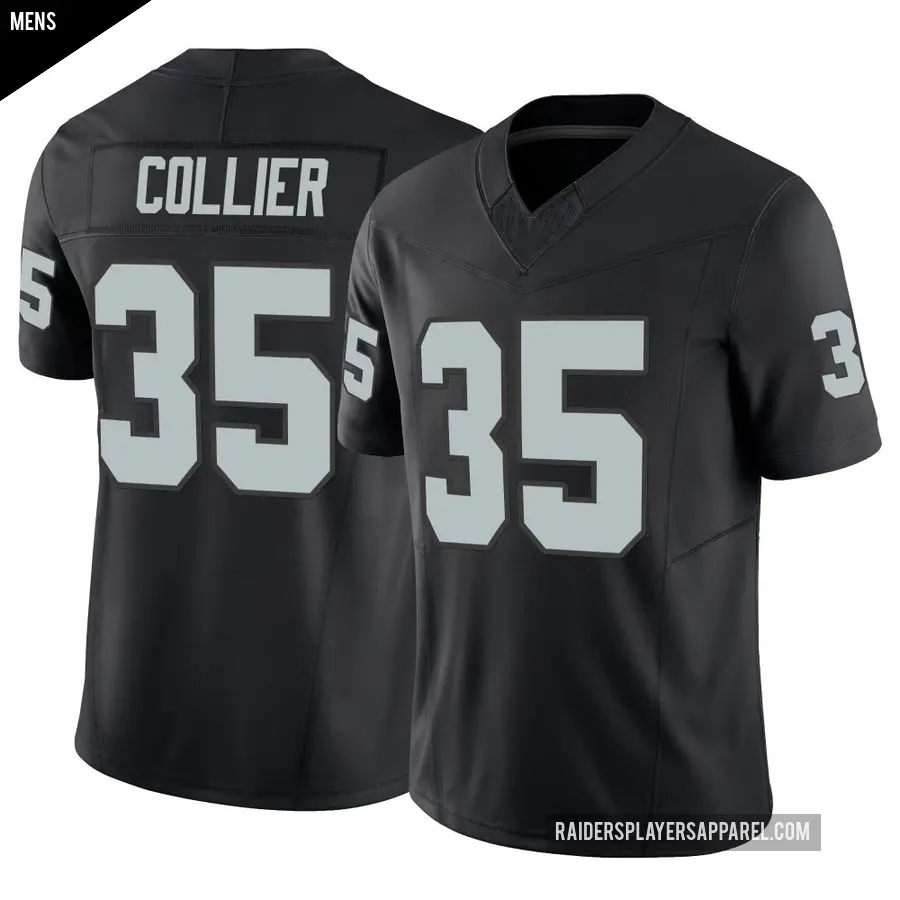 Men's Las Vegas Raiders ＃35 Chris Collier Black Limited Vapor F.U.S.E. Jersey