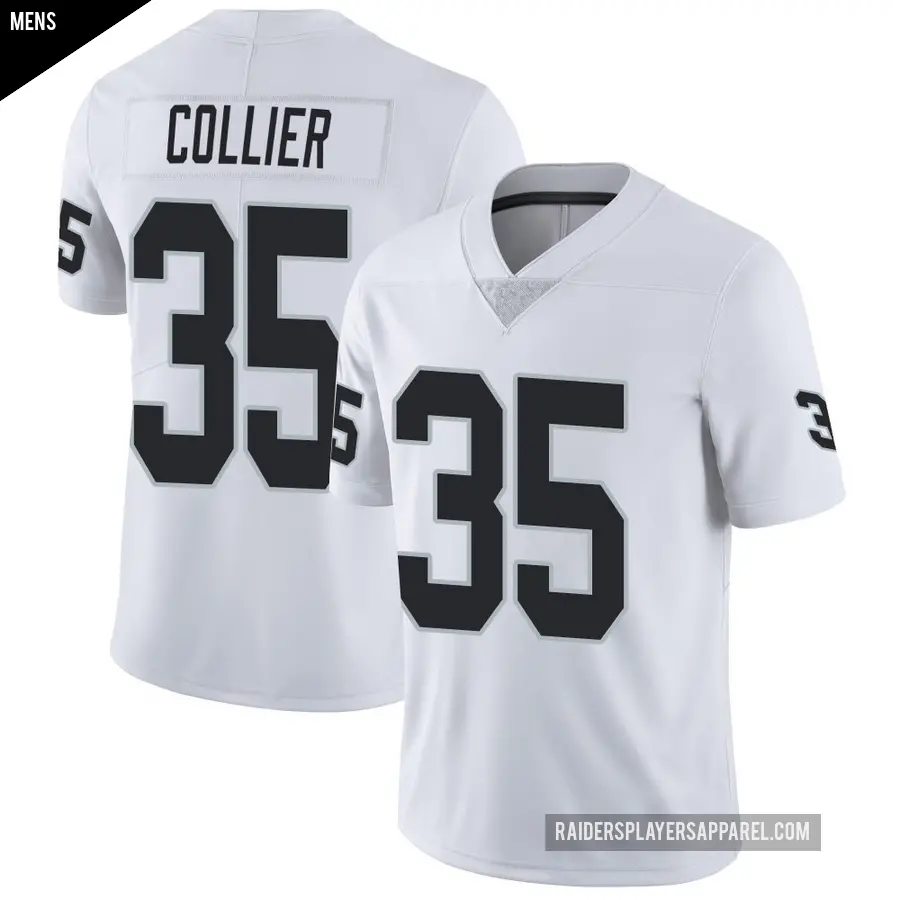Men's Las Vegas Raiders ＃35 Chris Collier White Limited Vapor Untouchable Jersey