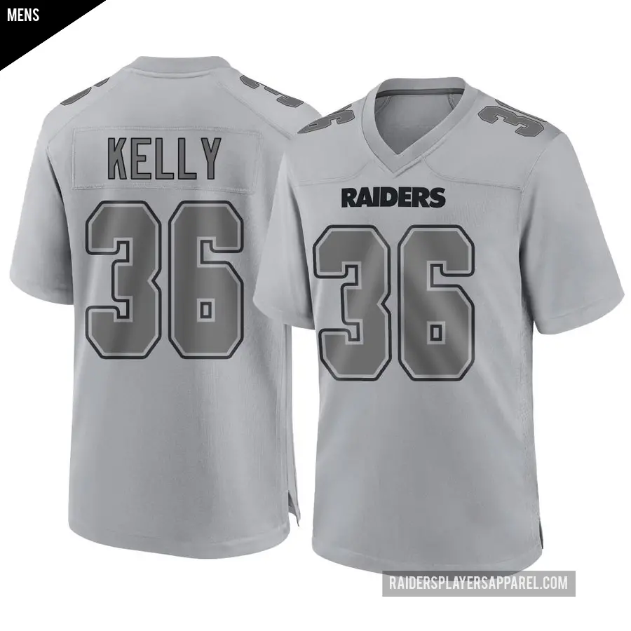 Men's Las Vegas Raiders ＃36 Kyu Blu Kelly Gray Game Atmosphere Fashion Jersey