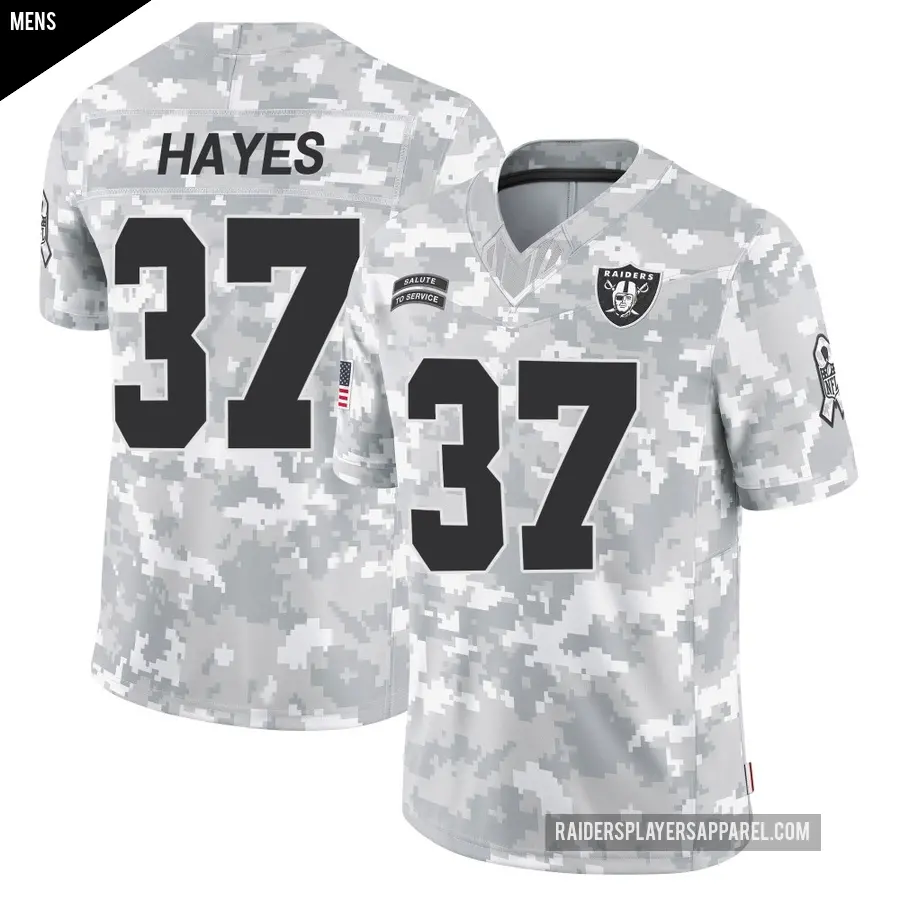 Men's Las Vegas Raiders ＃37 Lester Hayes Arctic Camo Limited 2024 Salute to Service Jersey