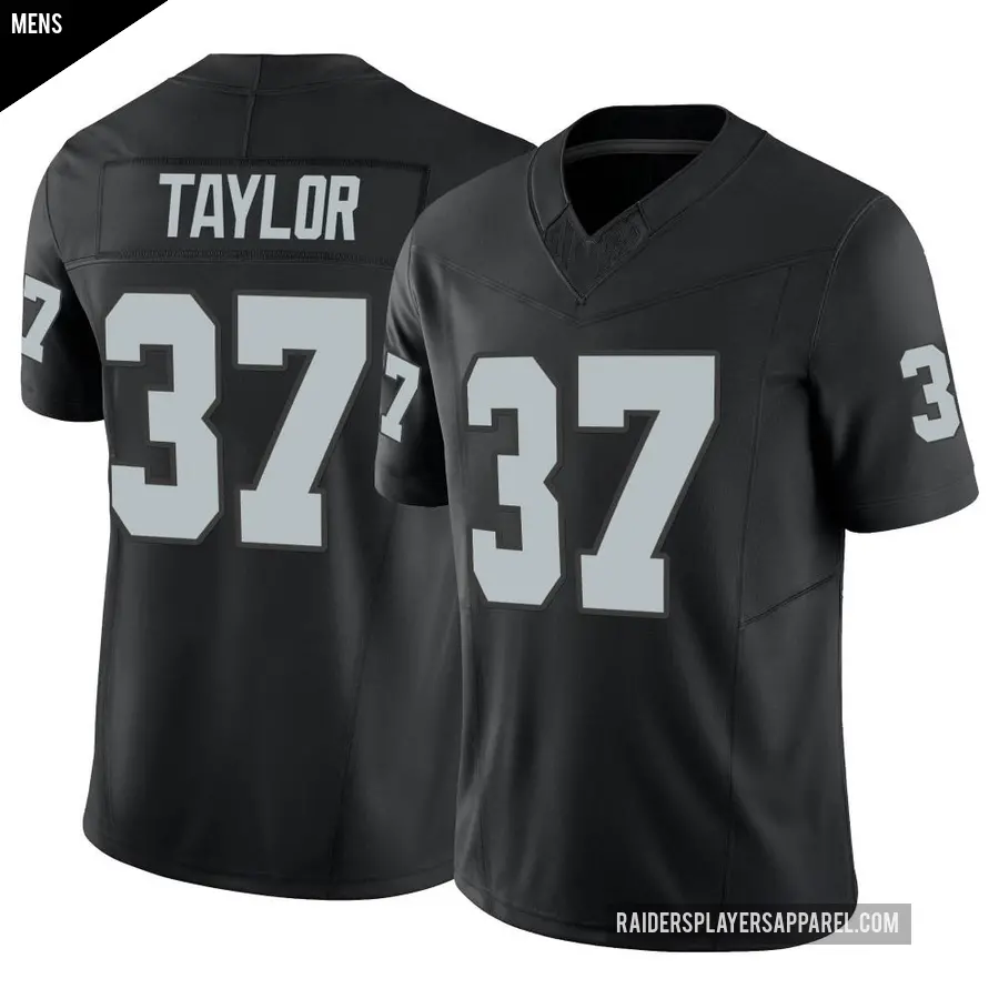 Men's Las Vegas Raiders ＃37 Trey Taylor Black Limited Vapor F.U.S.E. Jersey