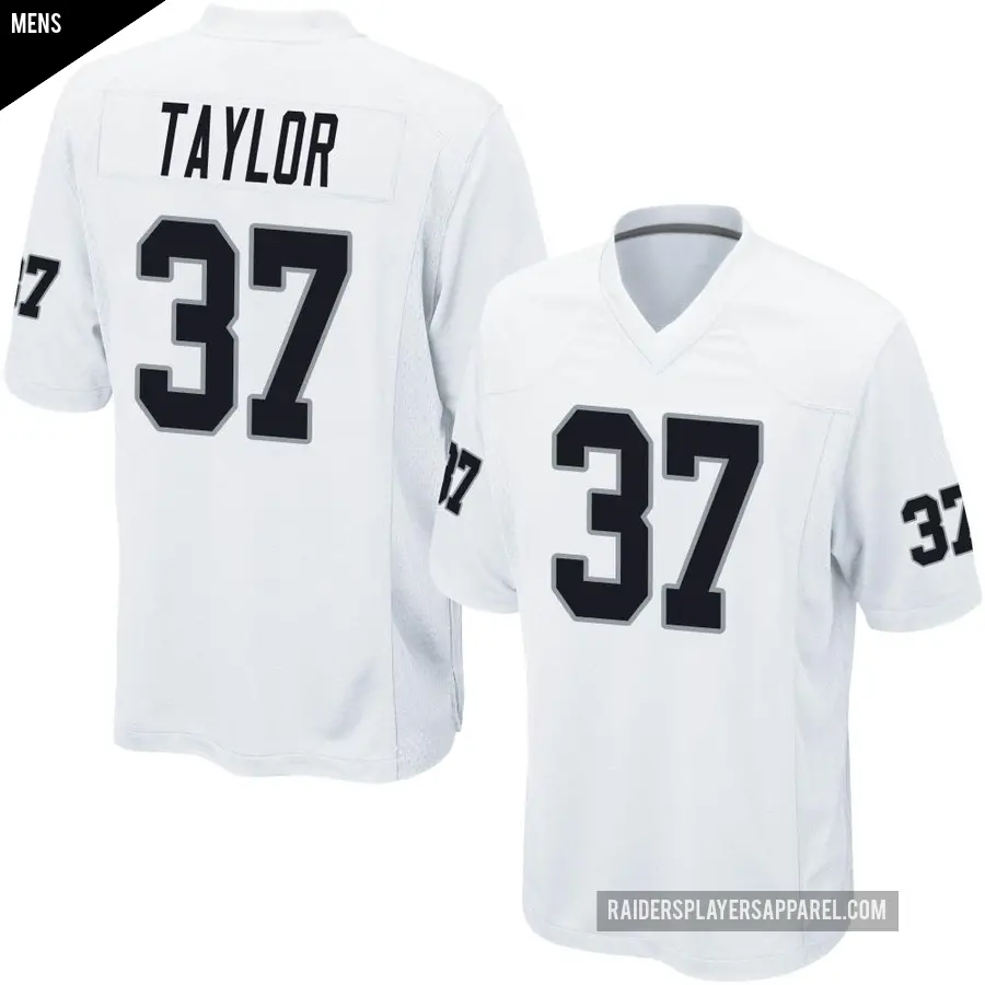 Men's Las Vegas Raiders ＃37 Trey Taylor White Game Jersey