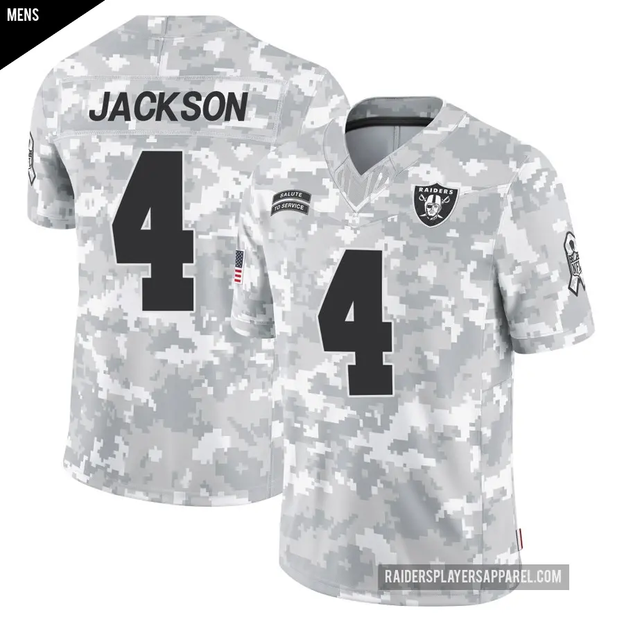 Men's Las Vegas Raiders ＃4 Shedrick Jackson Arctic Camo Limited 2024 Salute to Service Jersey