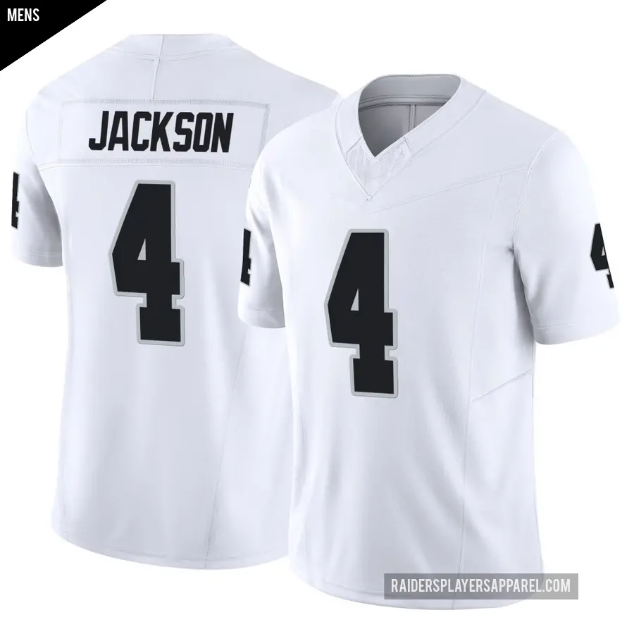 Men's Las Vegas Raiders ＃4 Shedrick Jackson White Limited Vapor F.U.S.E. Jersey