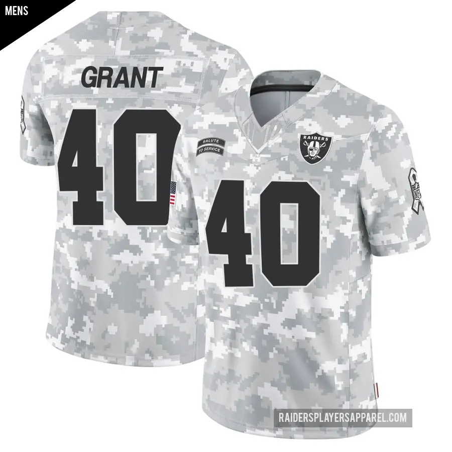 Men's Las Vegas Raiders ＃40 Jaydon Grant Arctic Camo Limited 2024 Salute to Service Jersey