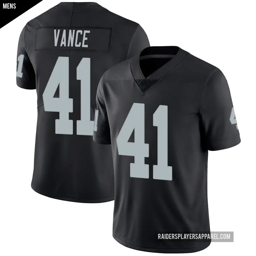 Men's Las Vegas Raiders ＃41 Greedy Vance Black Limited Team Color Vapor Untouchable Jersey