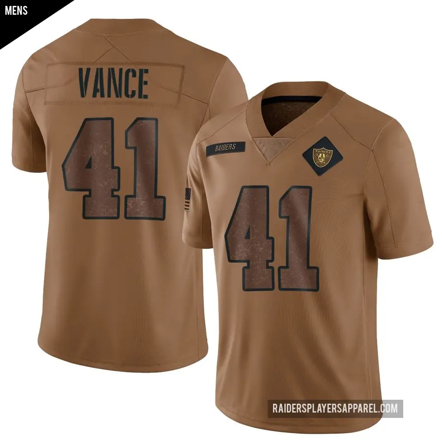 Men's Las Vegas Raiders ＃41 Greedy Vance Brown Limited 2023 Salute To Service Jersey
