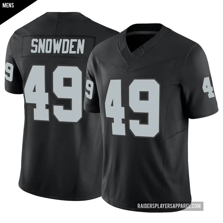 Men's Las Vegas Raiders ＃49 Charles Snowden Black Limited Vapor F.U.S.E. Jersey