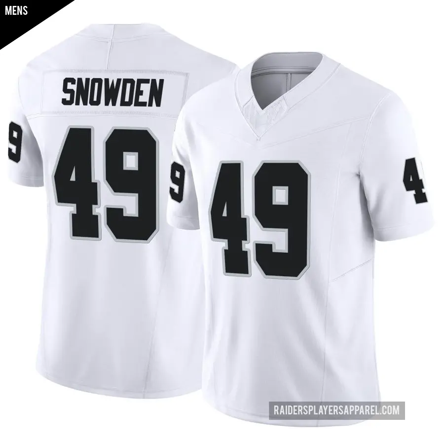 Men's Las Vegas Raiders ＃49 Charles Snowden White Limited Vapor F.U.S.E. Jersey