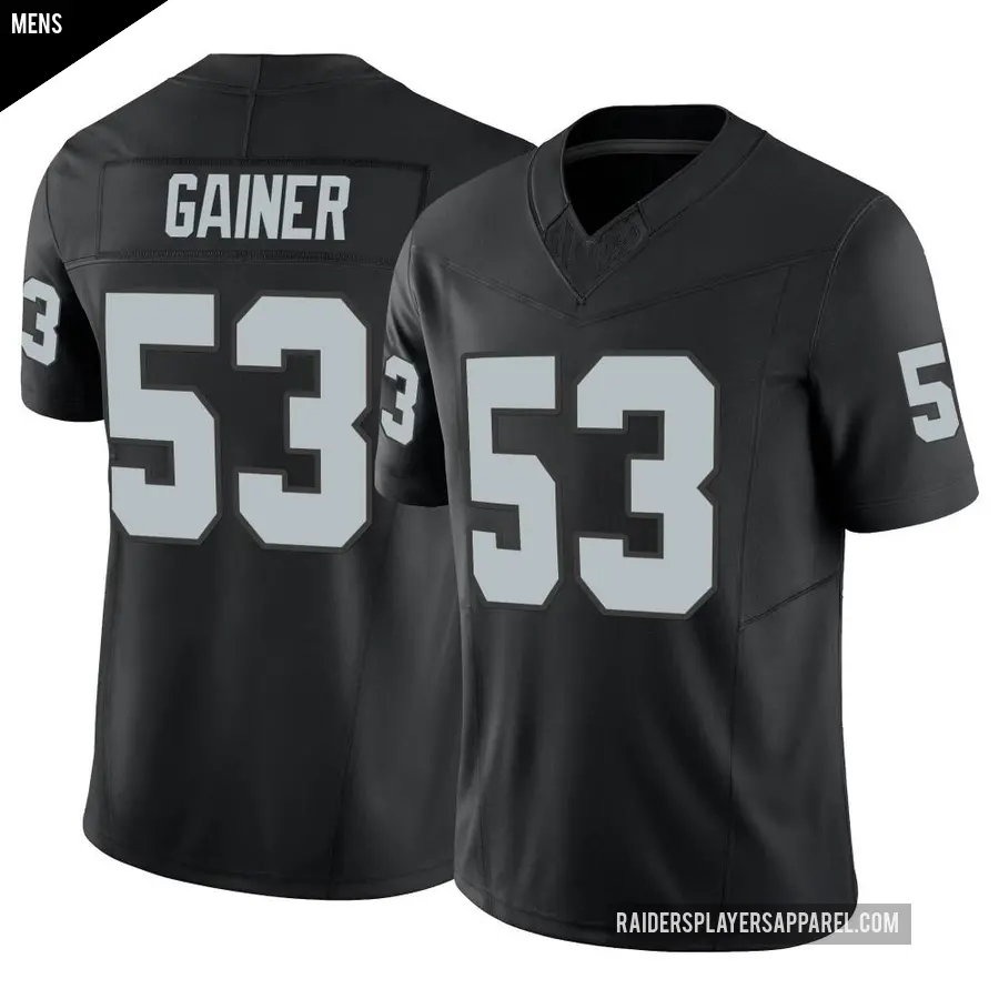 Men's Las Vegas Raiders ＃53 Amari Gainer Black Limited Vapor F.U.S.E. Jersey