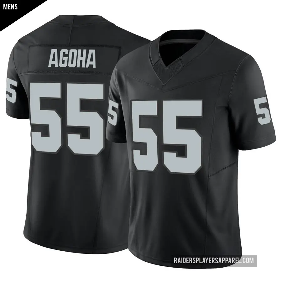 Men's Las Vegas Raiders ＃55 David Agoha Black Limited Vapor F.U.S.E. Jersey