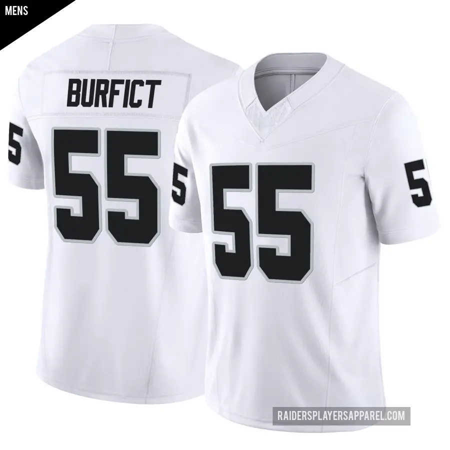 Men's Las Vegas Raiders ＃55 Vontaze Burfict White Limited Vapor F.U.S.E. Jersey