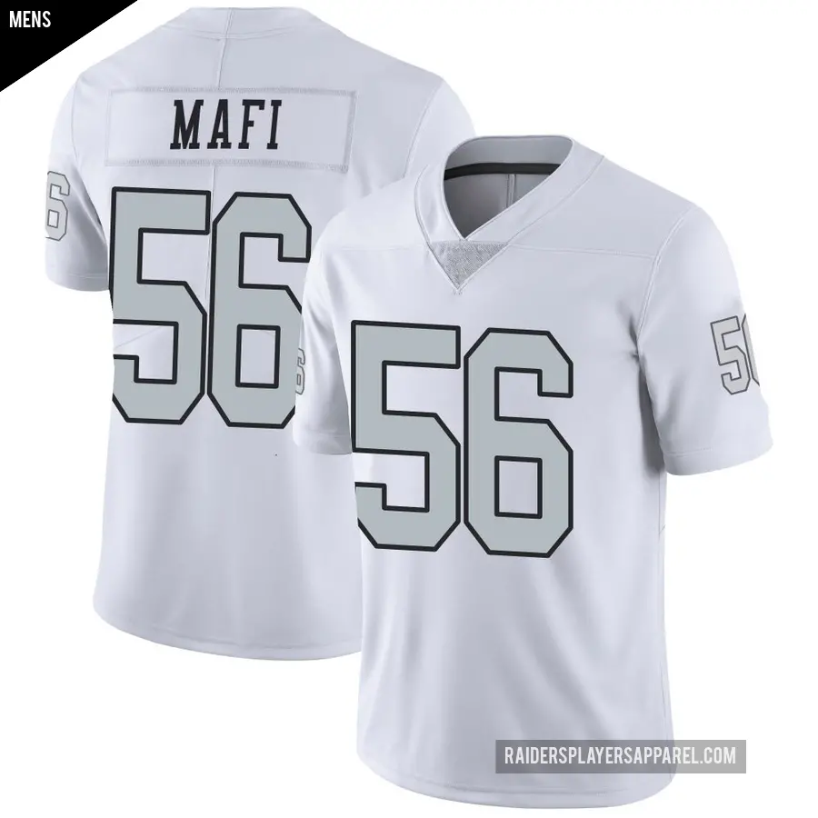 Men's Las Vegas Raiders ＃56 Atonio Mafi White Limited Color Rush Jersey