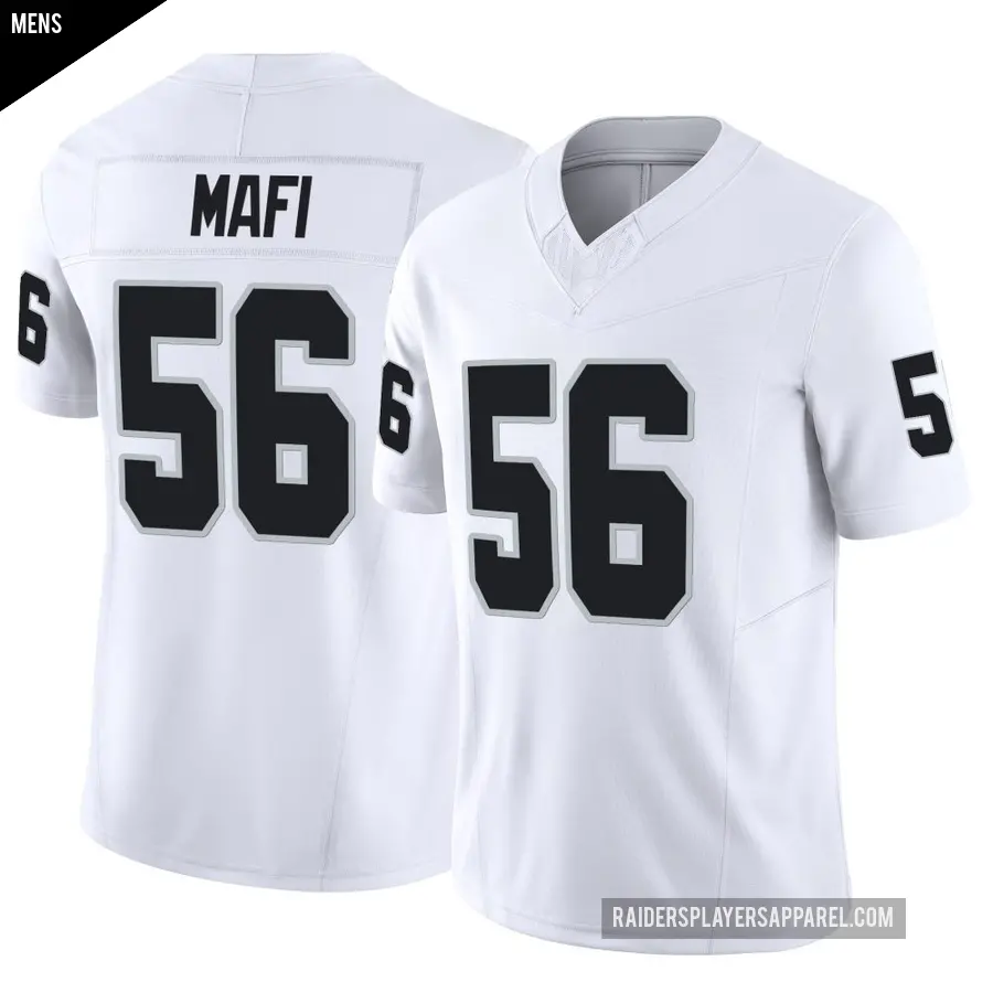 Men's Las Vegas Raiders ＃56 Atonio Mafi White Limited Vapor F.U.S.E. Jersey