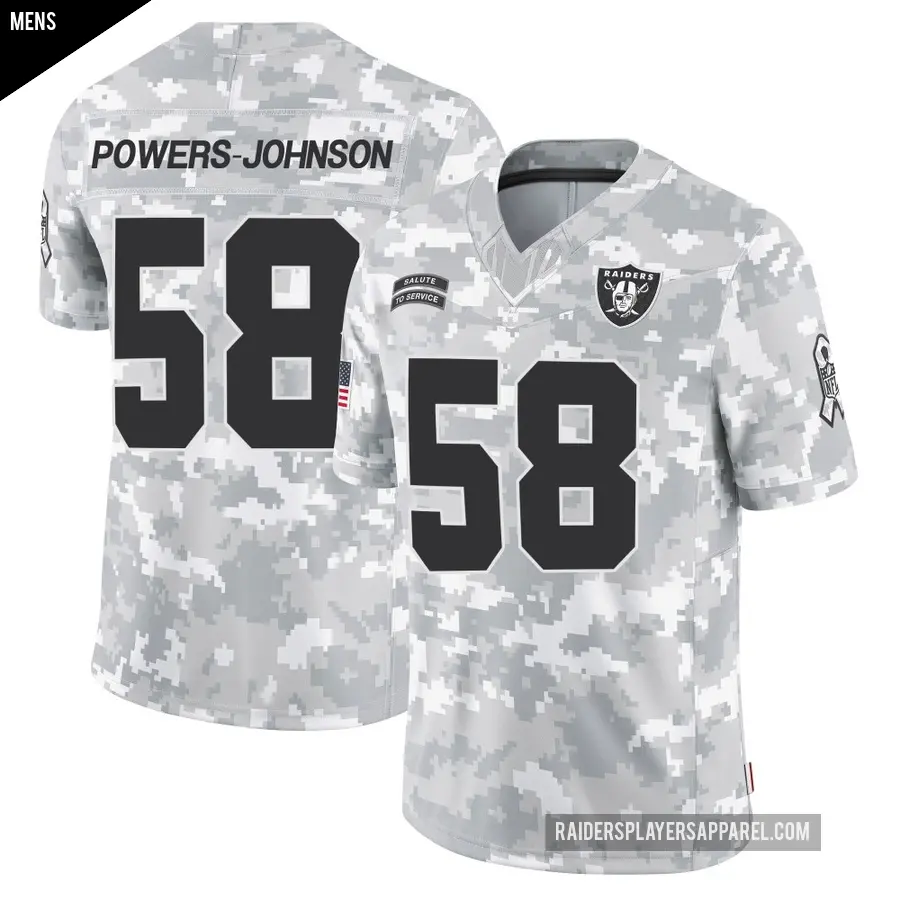 Men's Las Vegas Raiders ＃58 Jackson Powers-Johnson Arctic Camo Limited 2024 Salute to Service Jersey